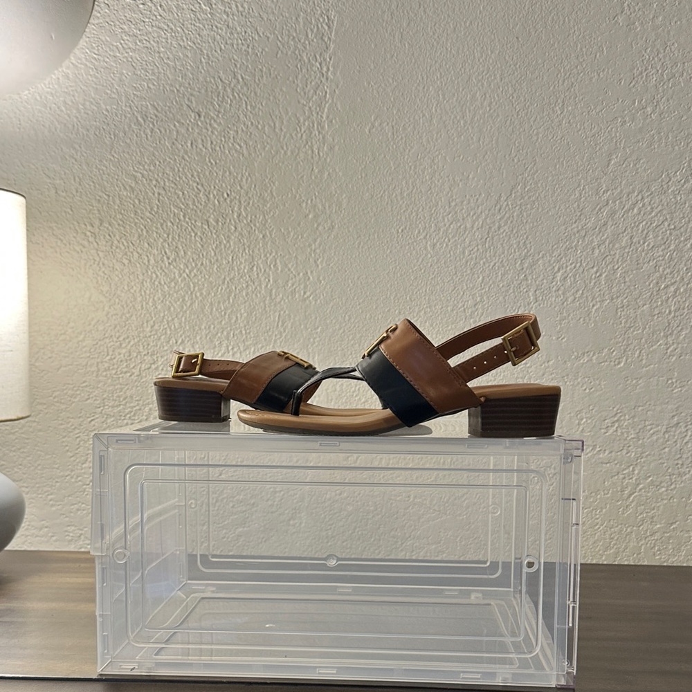 Tommy Hilfiger Brown and Black Sandals